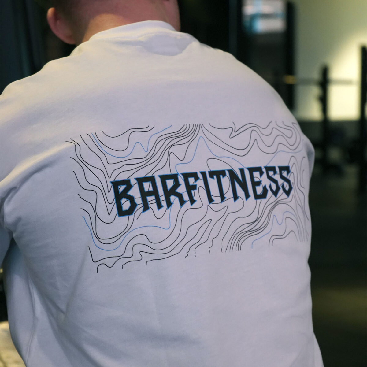 Barfitness T-shirt i sort og hvid med ryglogo.